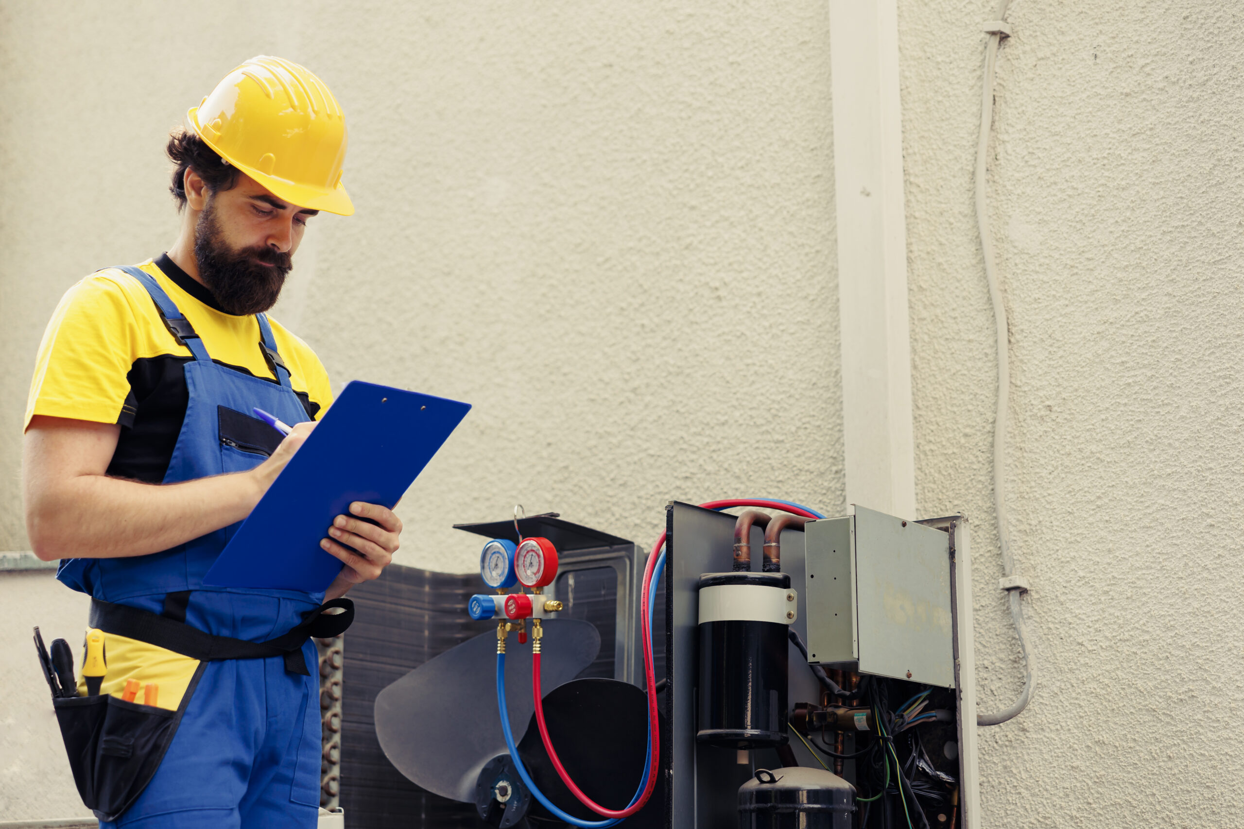 HVAC technician providing cooling and heating service